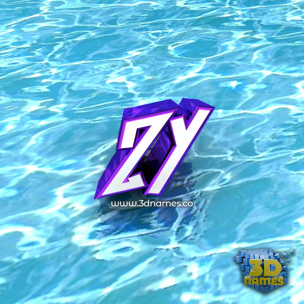 zy in Water style - 3D name wallpaper