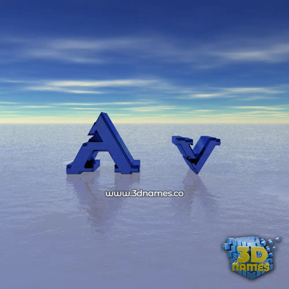 a v in Horizon style - 3D name wallpaper