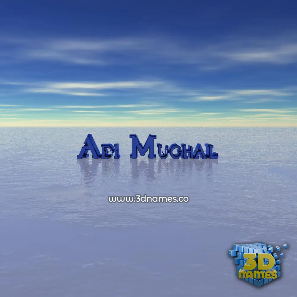 adi mughal in Horizon style - 3D name wallpaper