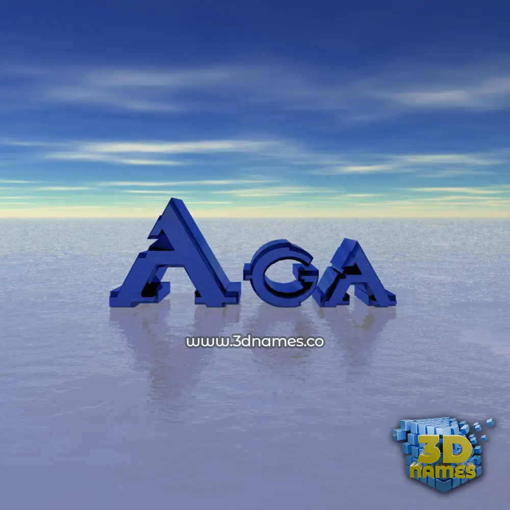 aga in Horizon style - 3D name wallpaper