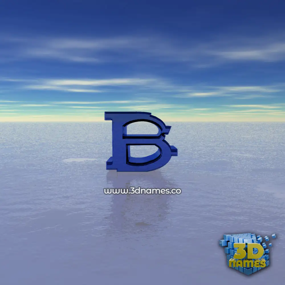 b in Horizon style - 3D name wallpaper