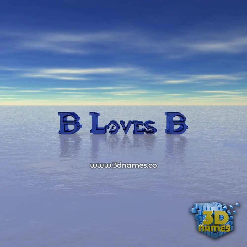 b loves b in Horizon style - 3D name wallpaper