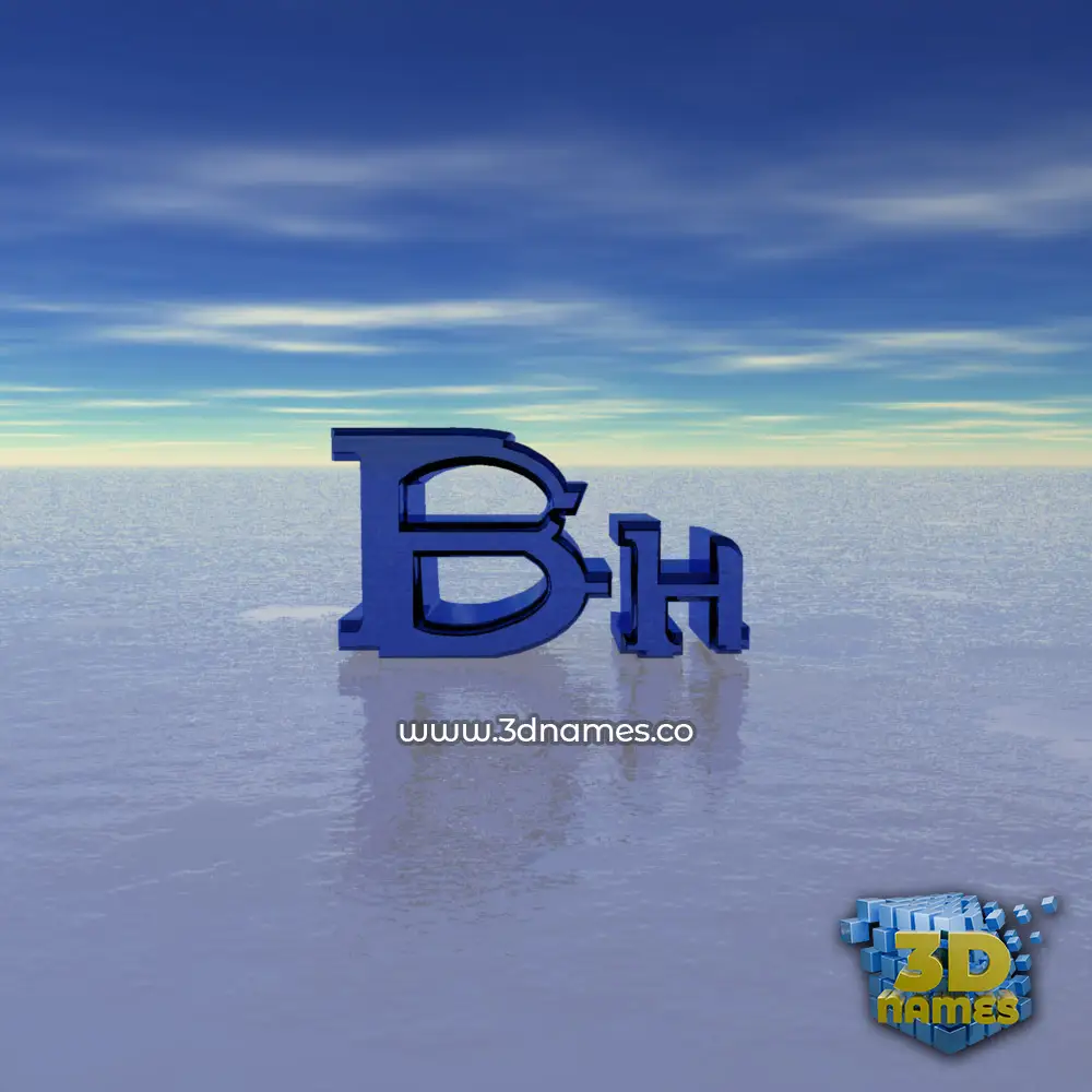 bh in Horizon style - 3D name wallpaper