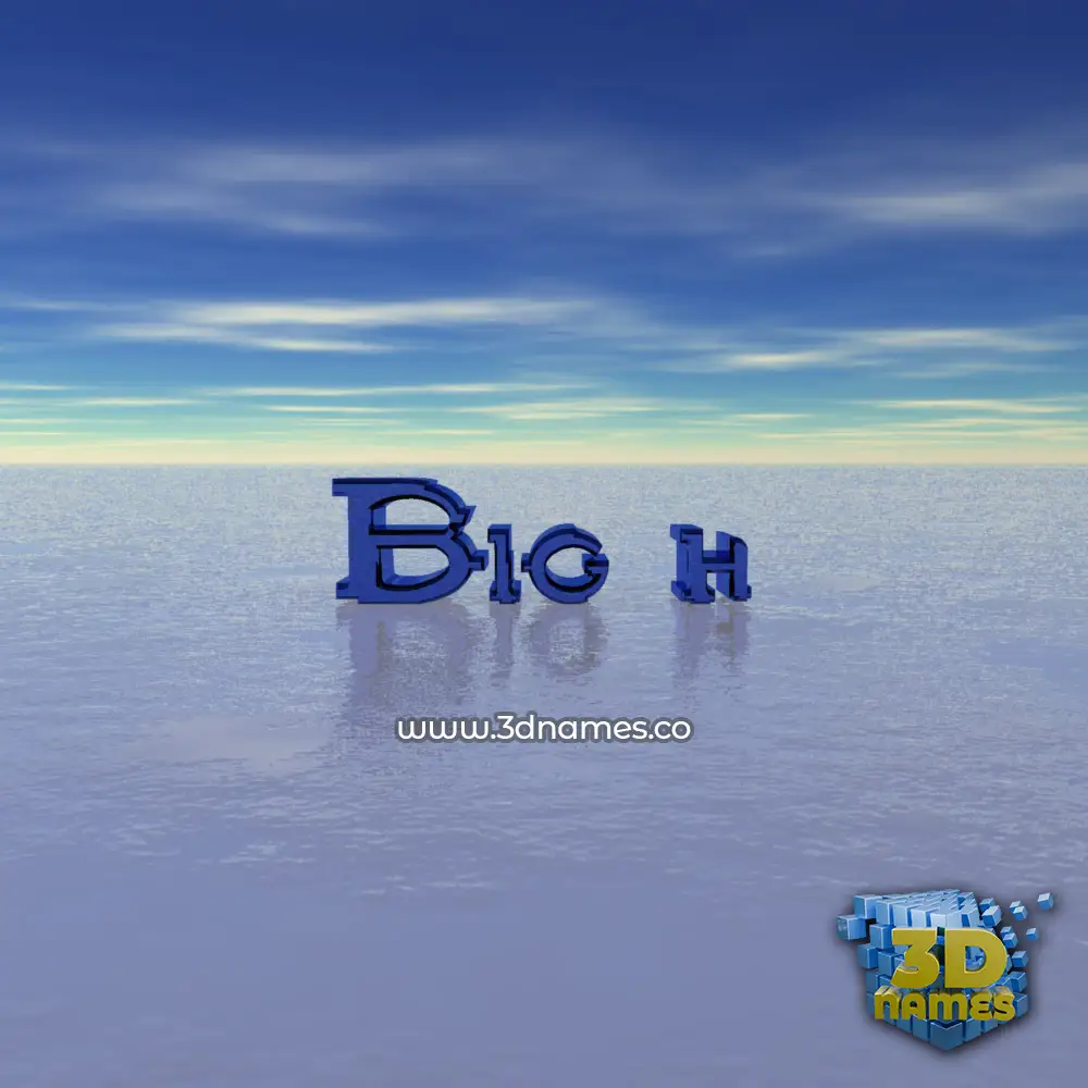 big h in Horizon style - 3D name wallpaper