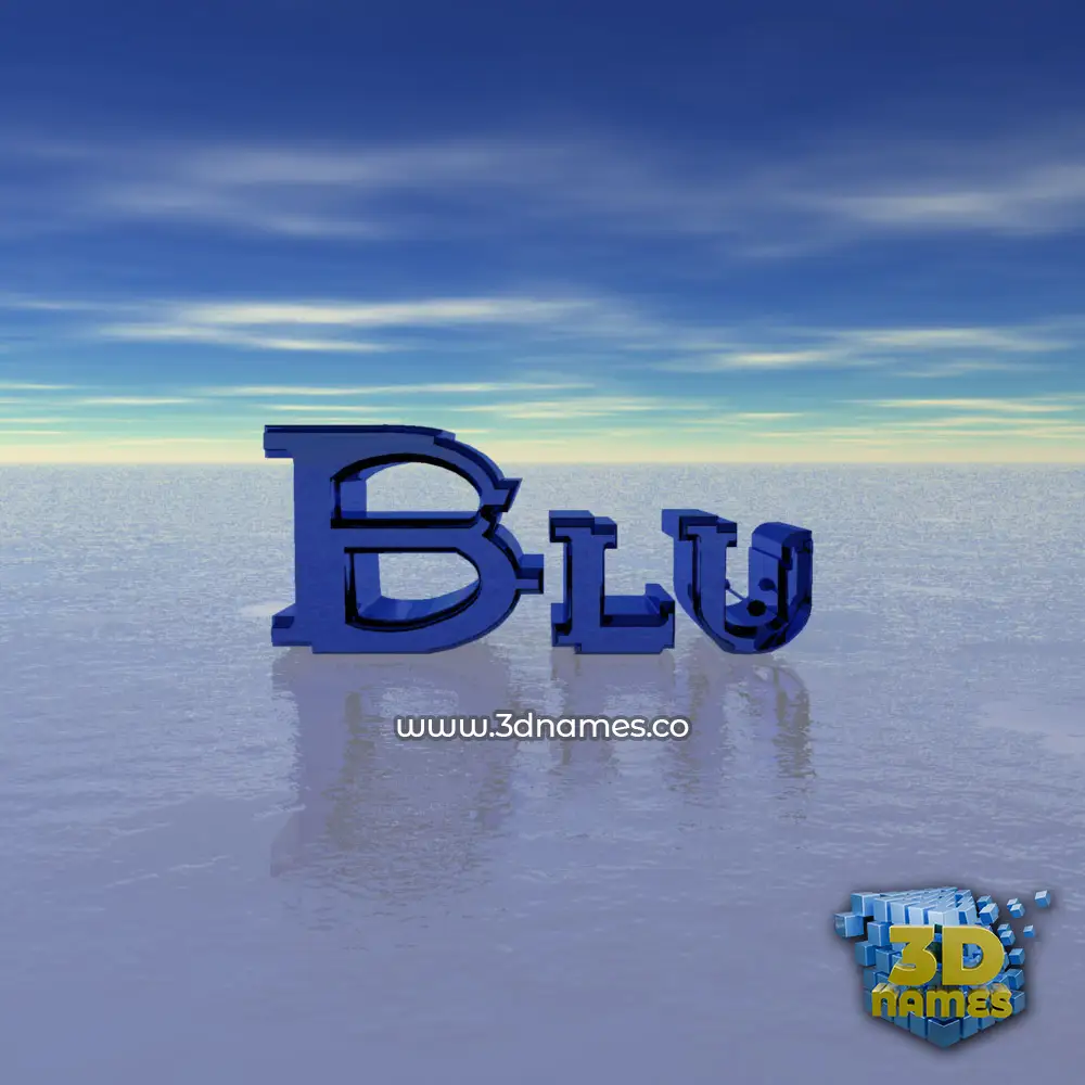 blu in Horizon style - 3D name wallpaper