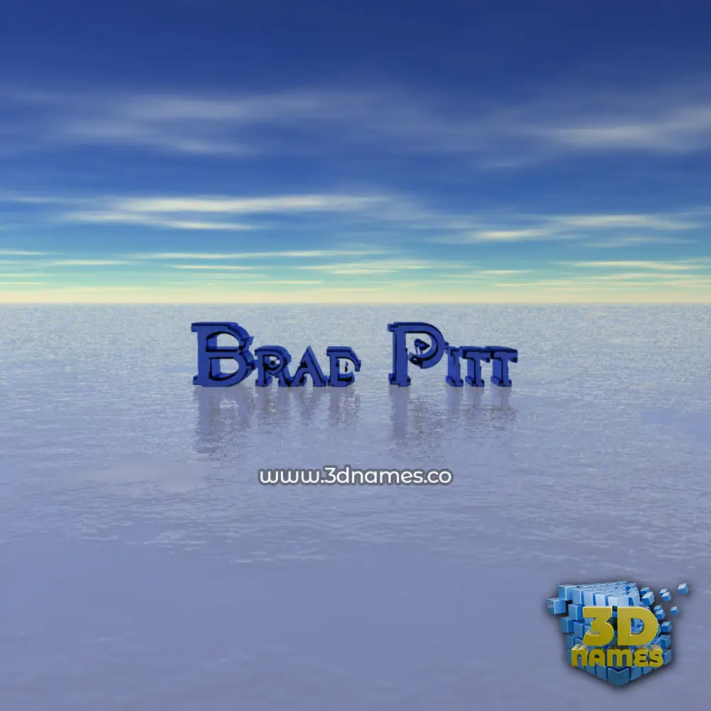 brad pitt in Horizon style - 3D name wallpaper