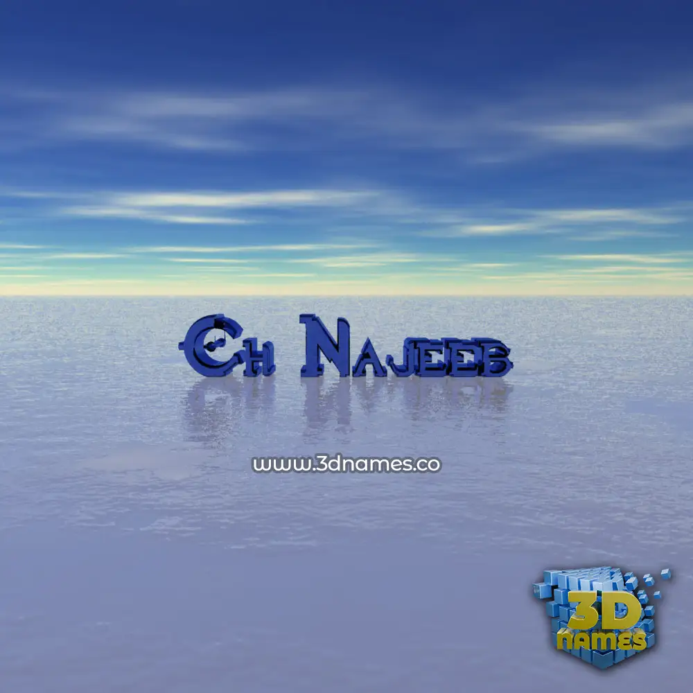 ch najeeb in Horizon style - 3D name wallpaper