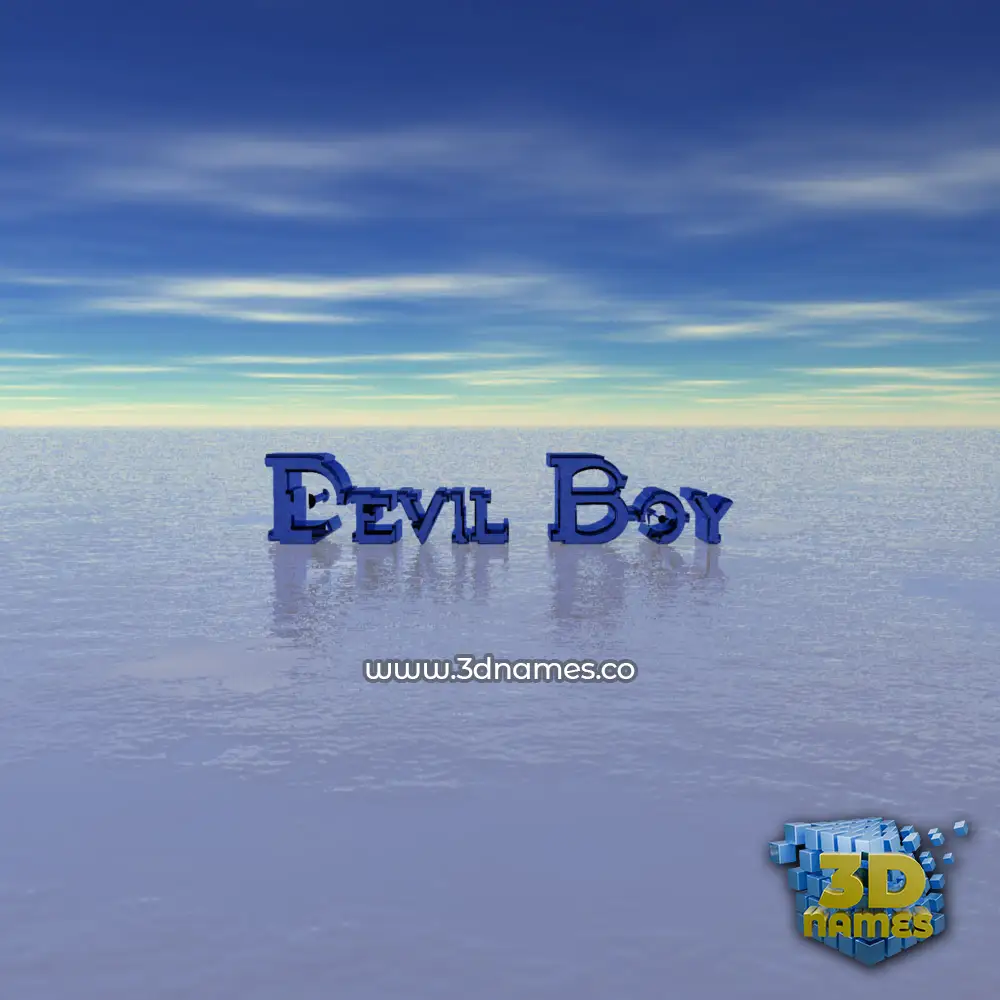 devil boy in Horizon style - 3D name wallpaper