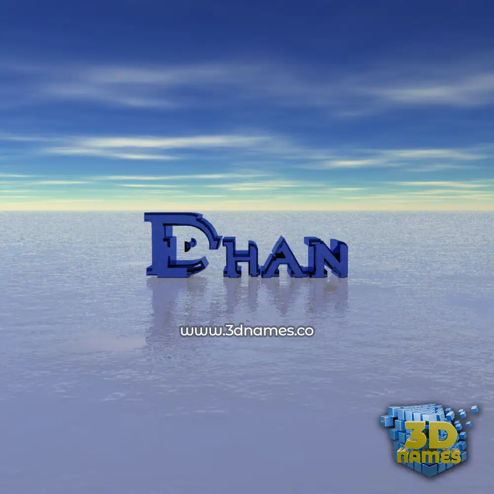 dhan in Horizon style - 3D name wallpaper