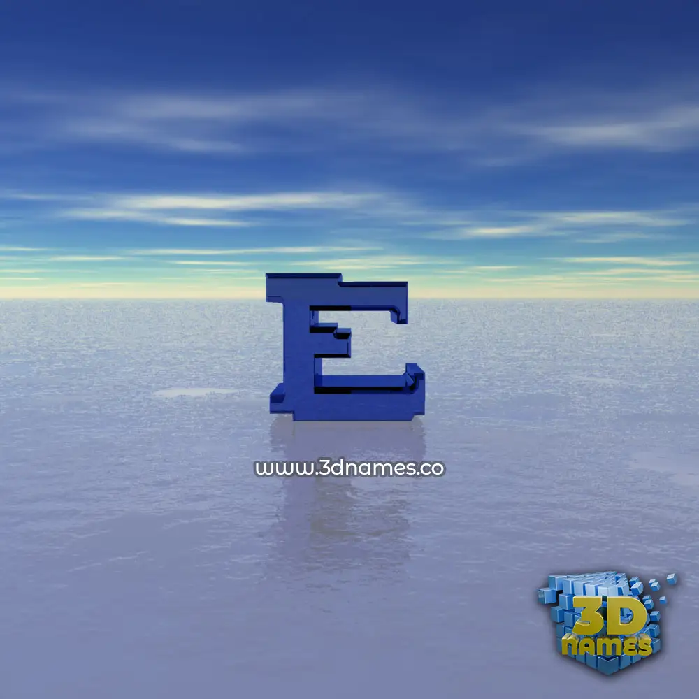 e in Horizon style - 3D name wallpaper
