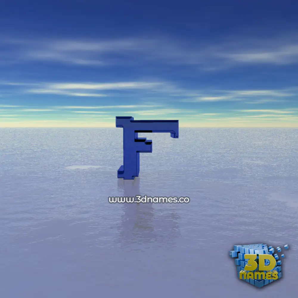 f in Horizon style - 3D name wallpaper