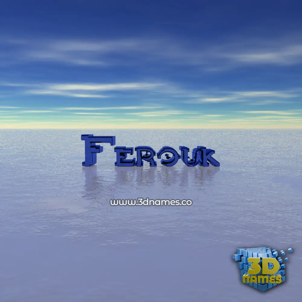 ferouk in Horizon style - 3D name wallpaper