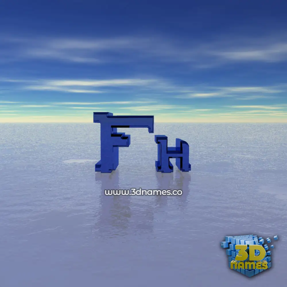 fh in Horizon style - 3D name wallpaper