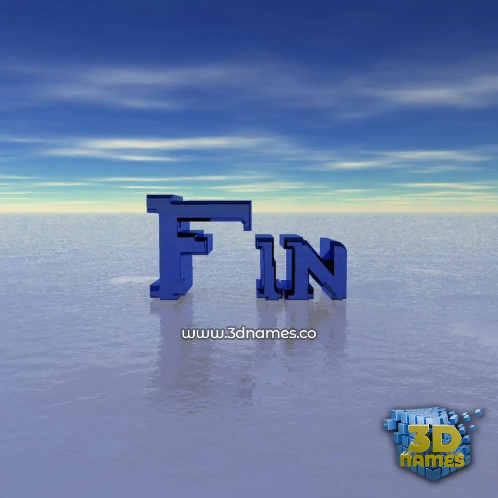 fin in Horizon style - 3D name wallpaper
