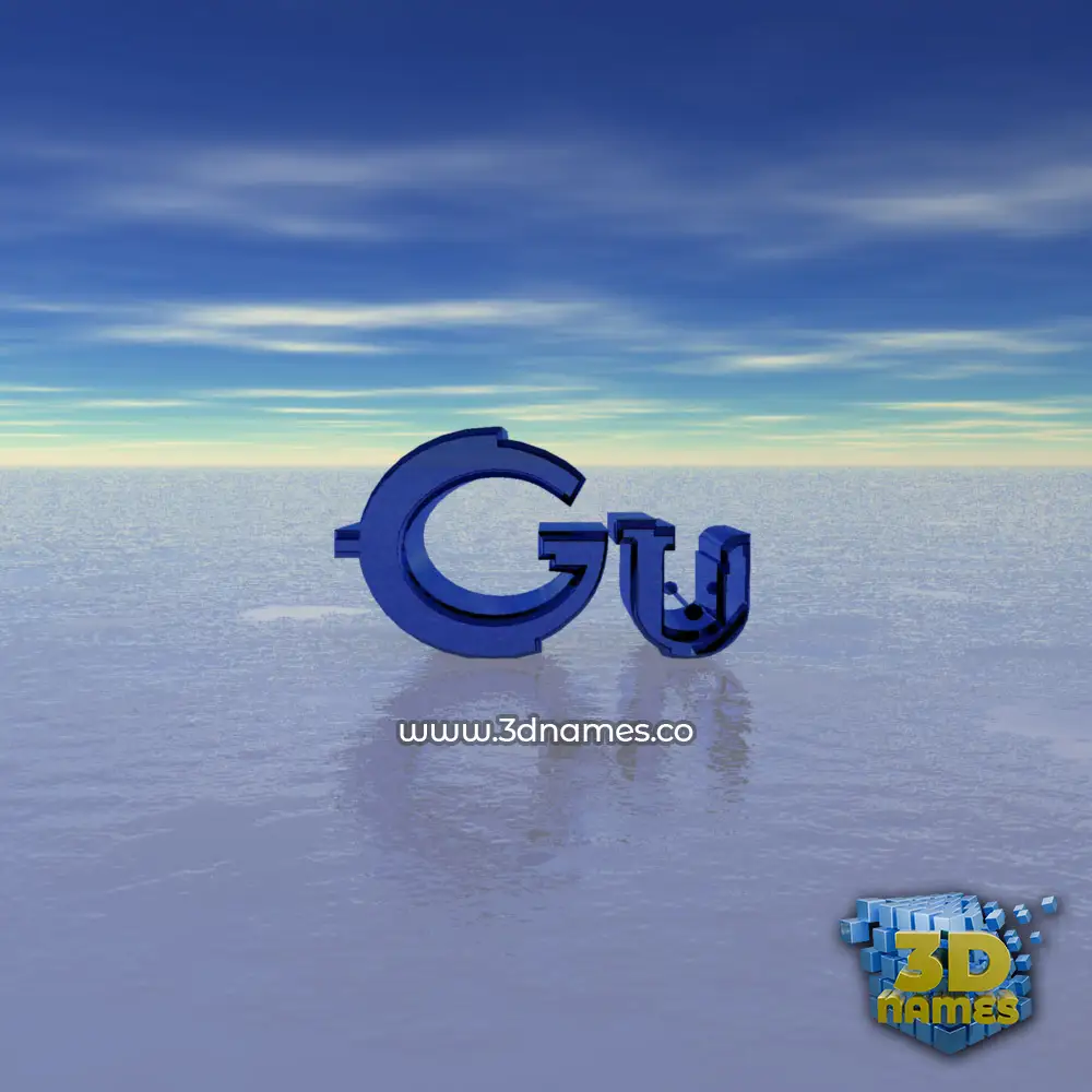 gu in Horizon style - 3D name wallpaper