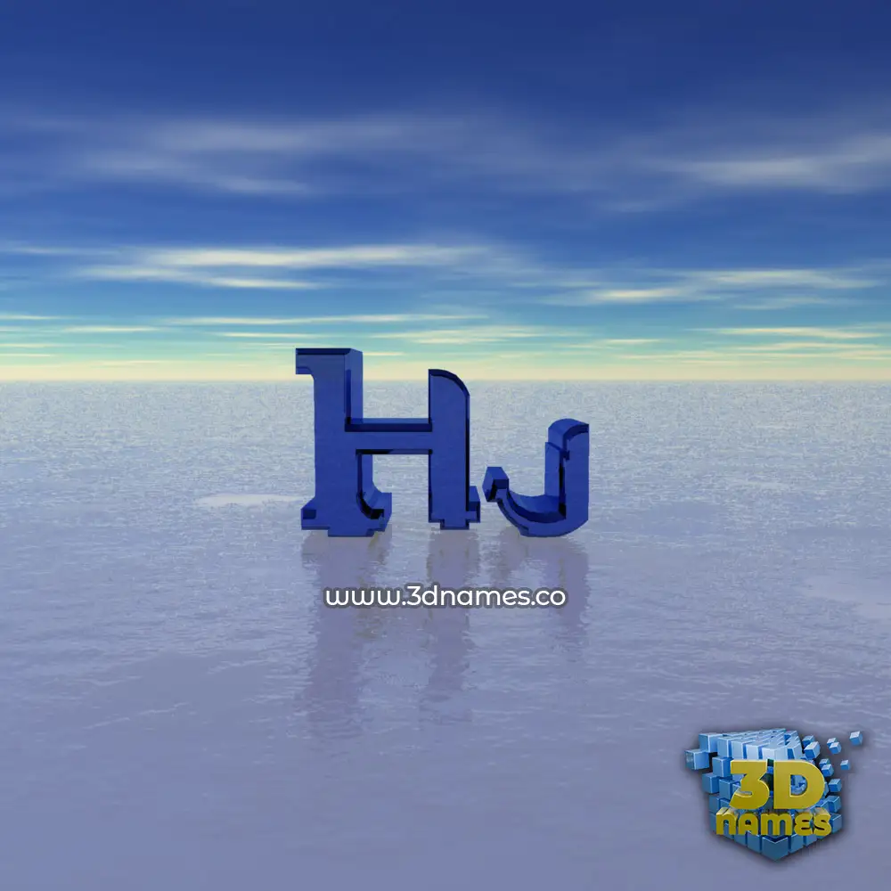 hj in Horizon style - 3D name wallpaper