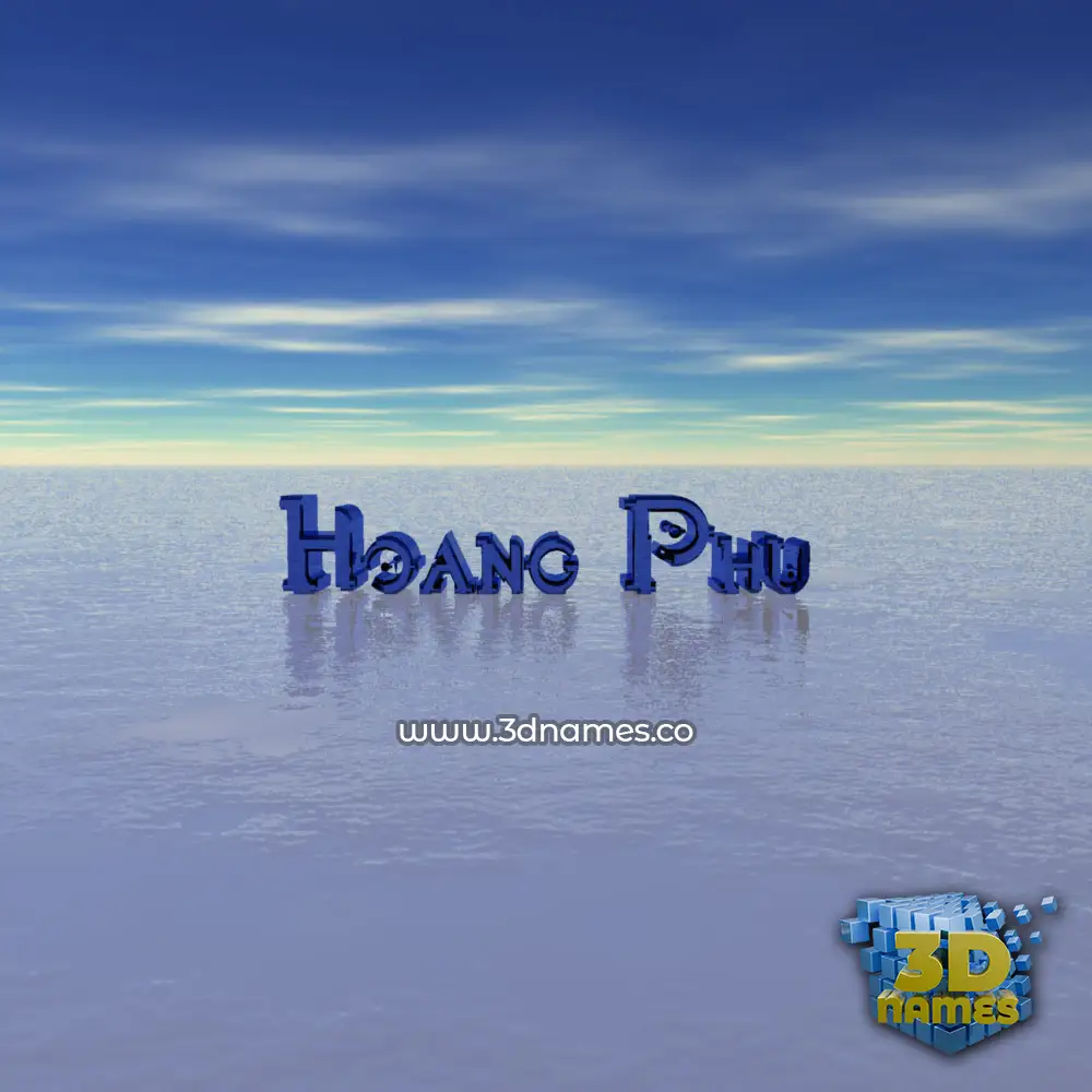 hoang phu in Horizon style - 3D name wallpaper