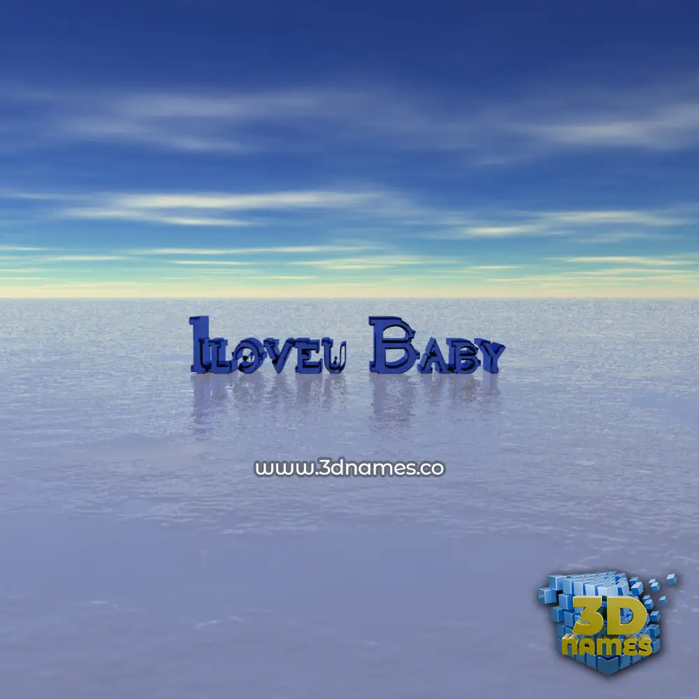 iloveu baby in Horizon style - 3D name wallpaper