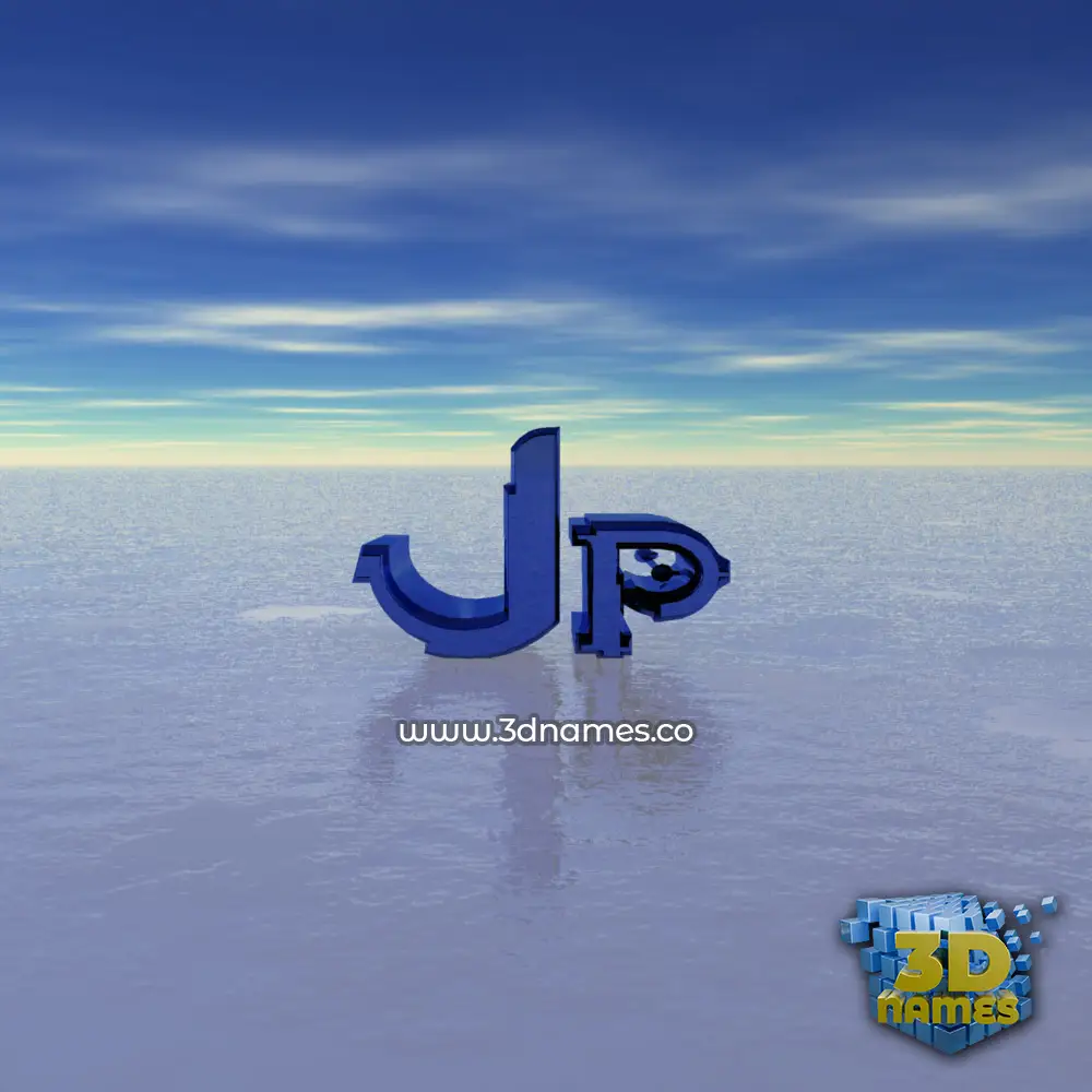 jp in Horizon style - 3D name wallpaper
