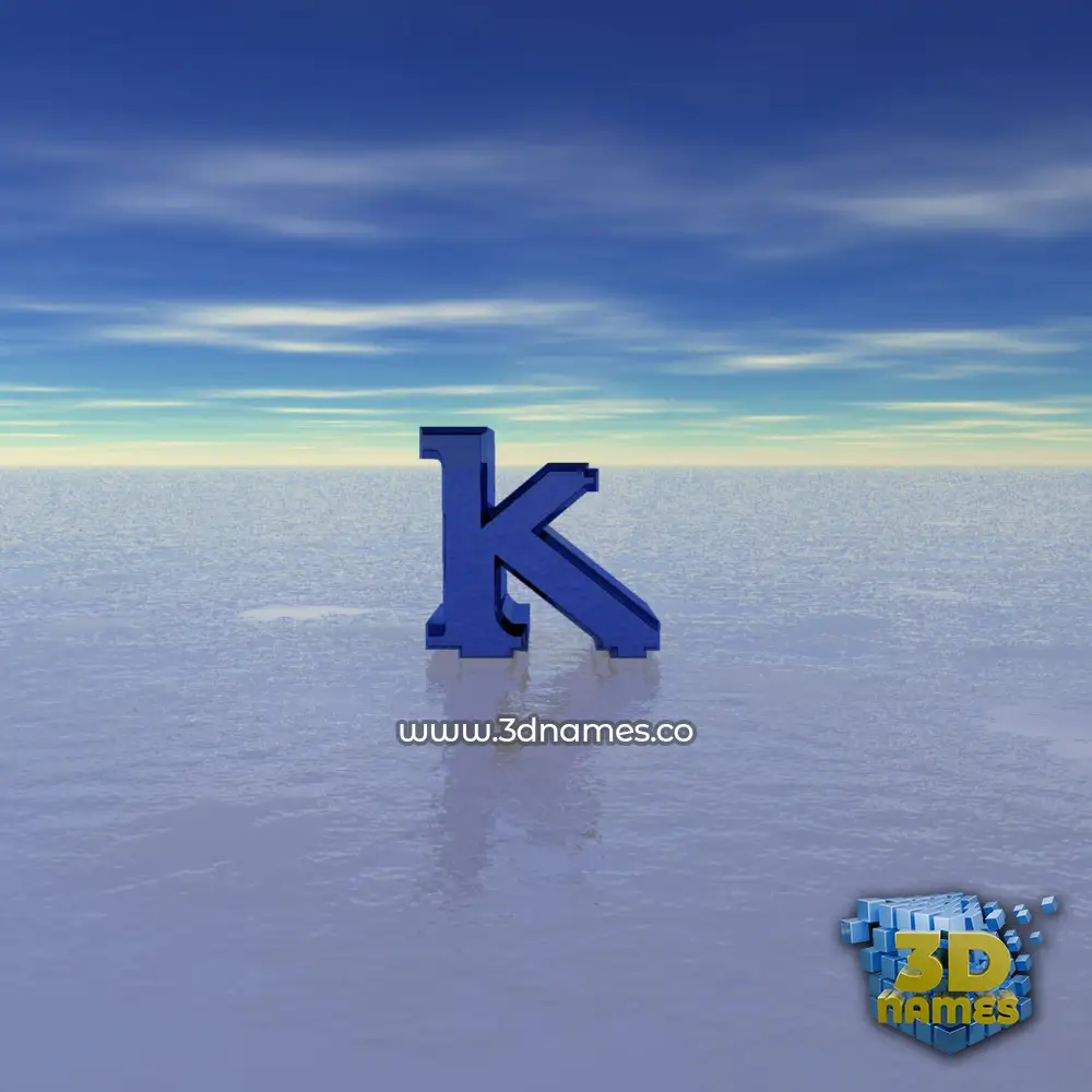 k in Horizon style - 3D name wallpaper