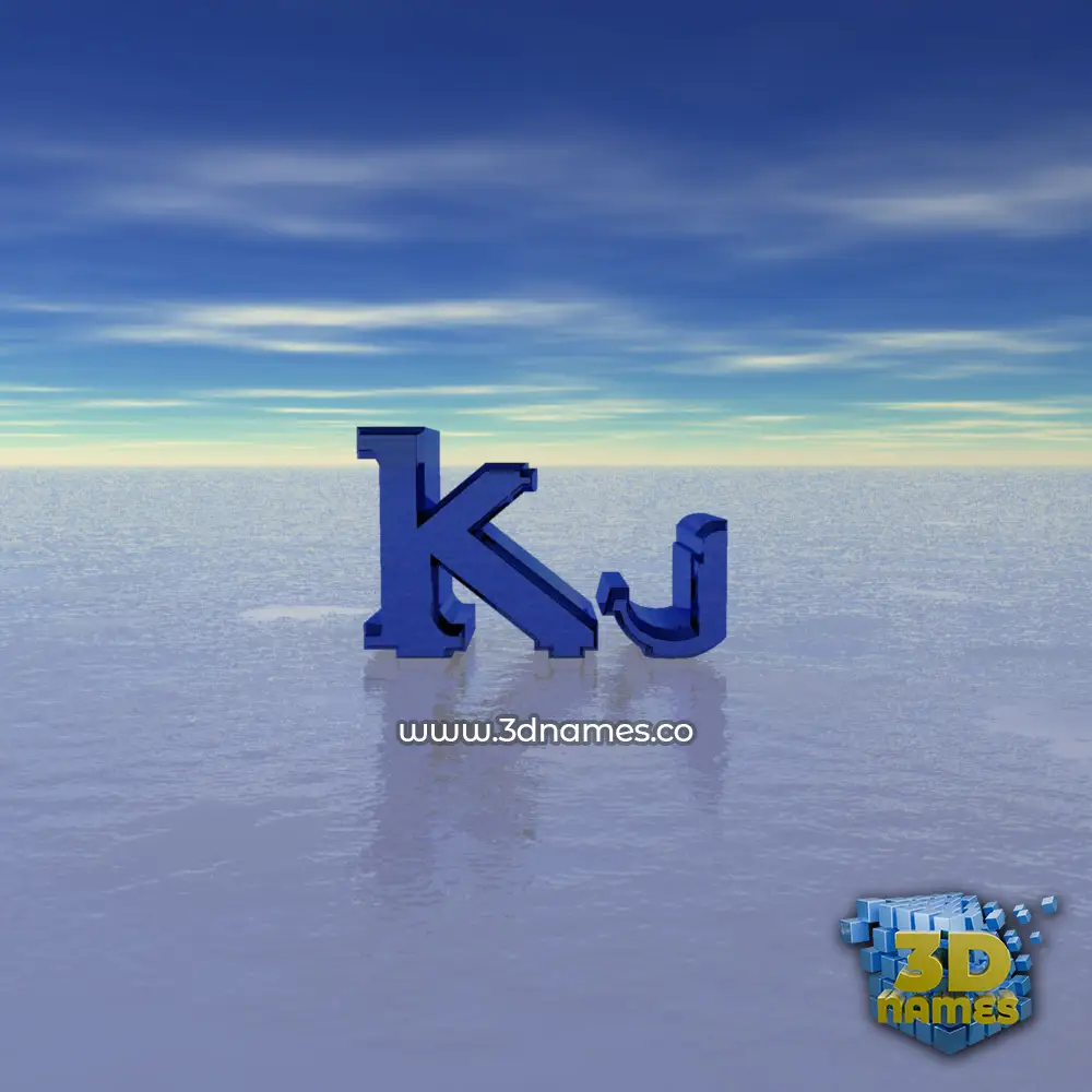 kj in Horizon style - 3D name wallpaper