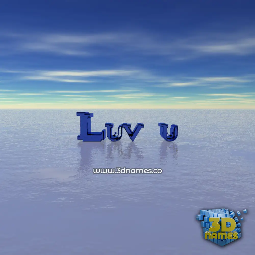 luv u in Horizon style - 3D name wallpaper