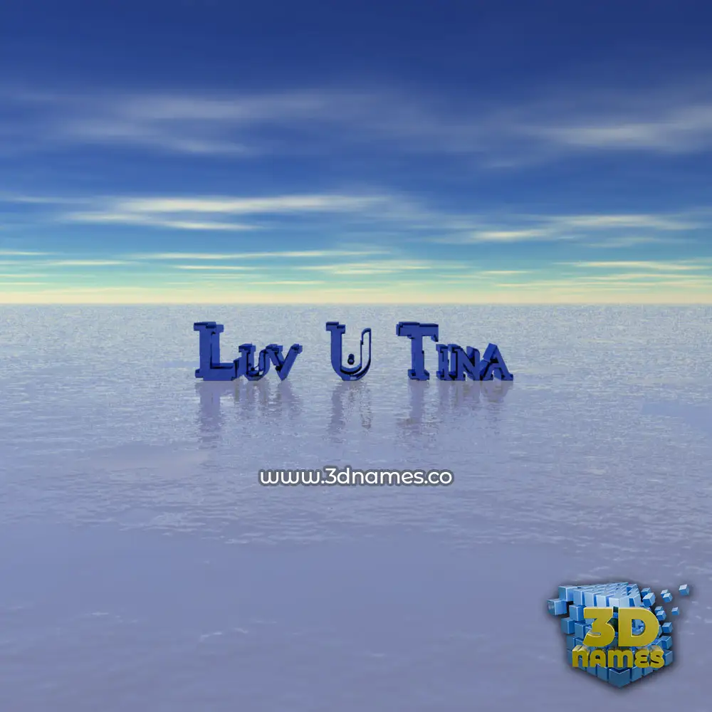 luv u tina in Horizon style - 3D name wallpaper