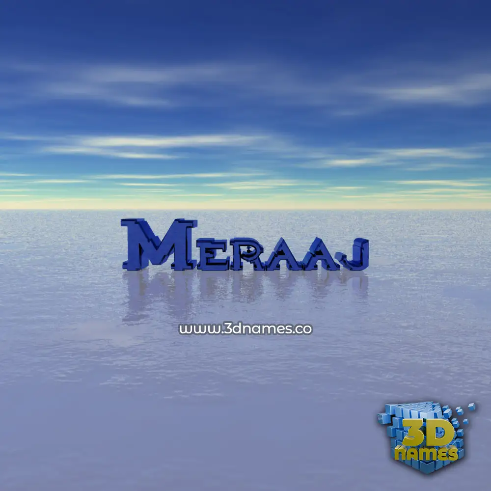 meraaj in Horizon style - 3D name wallpaper