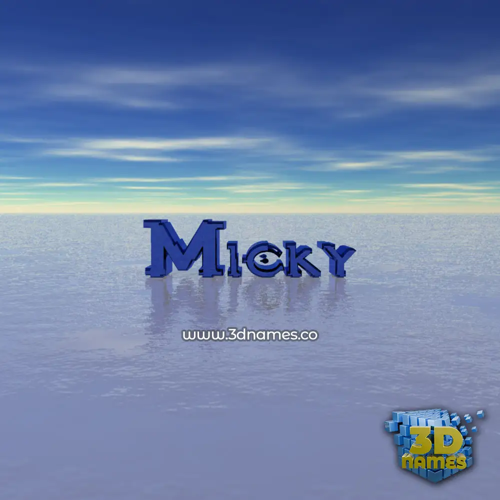 micky in Horizon style - 3D name wallpaper
