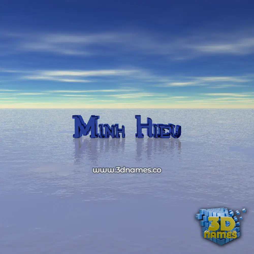 minh hieu in Horizon style - 3D name wallpaper