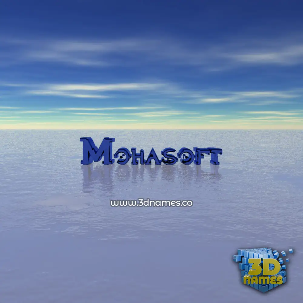 mohasoft in Horizon style - 3D name wallpaper