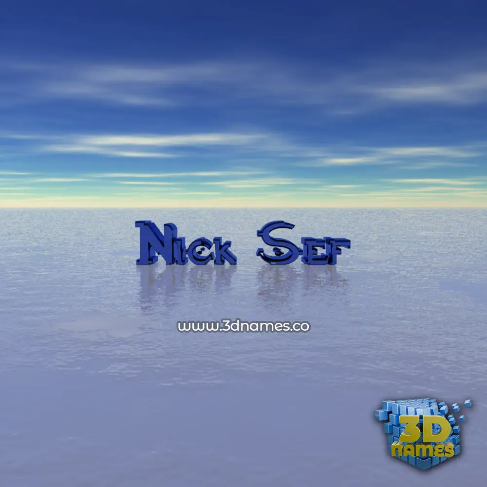 nick sef in Horizon style - 3D name wallpaper