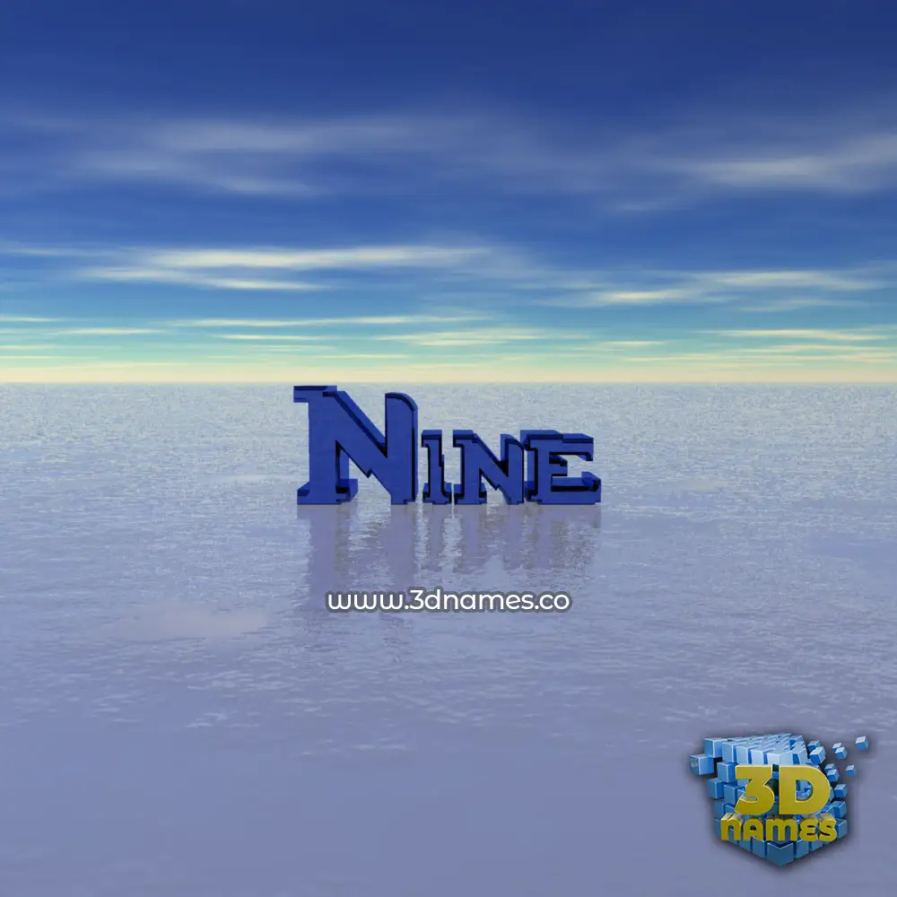 nine in Horizon style - 3D name wallpaper