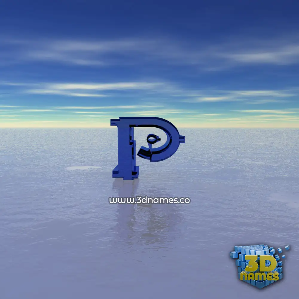 p in Horizon style - 3D name wallpaper