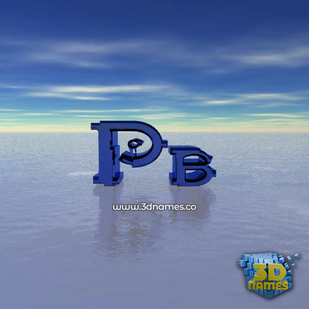 pb in Horizon style - 3D name wallpaper