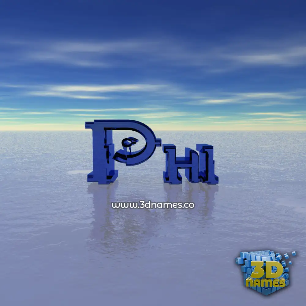 phi in Horizon style - 3D name wallpaper