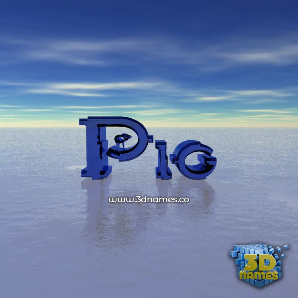 pig in Horizon style - 3D name wallpaper