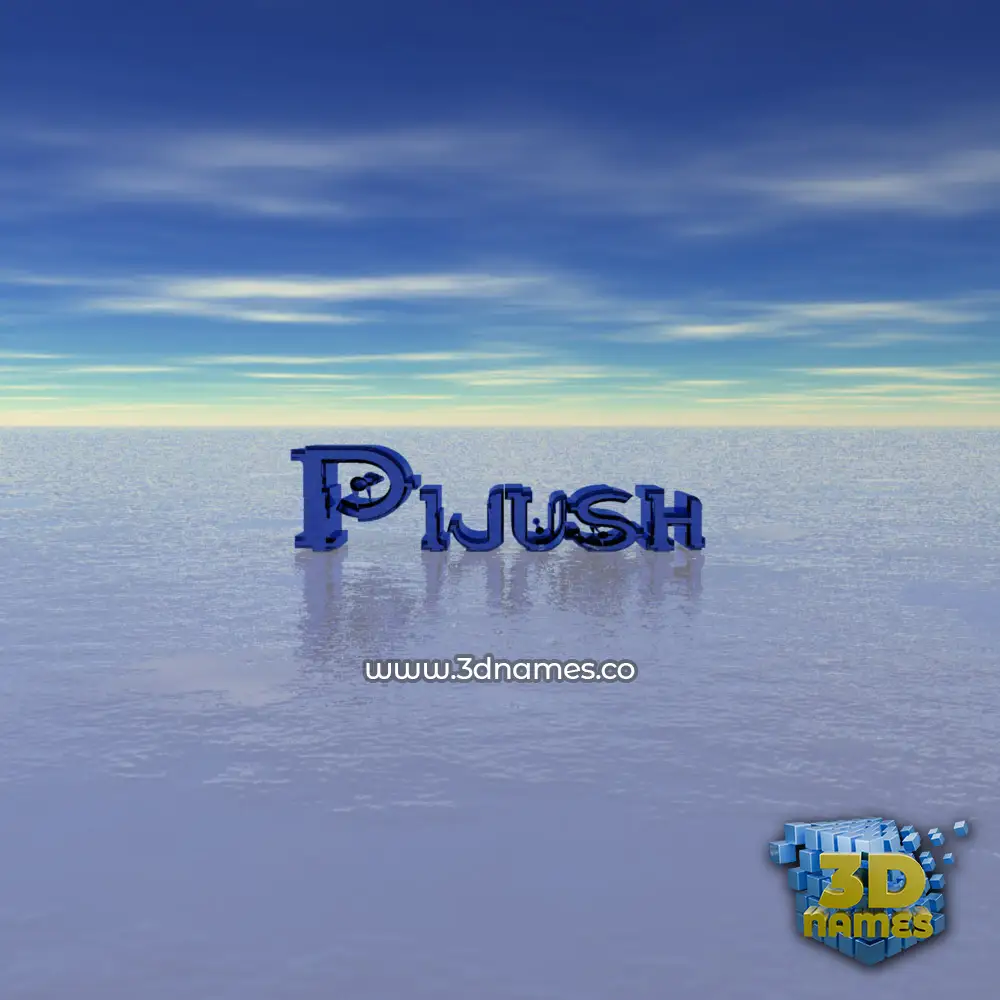 pijush in Horizon style - 3D name wallpaper