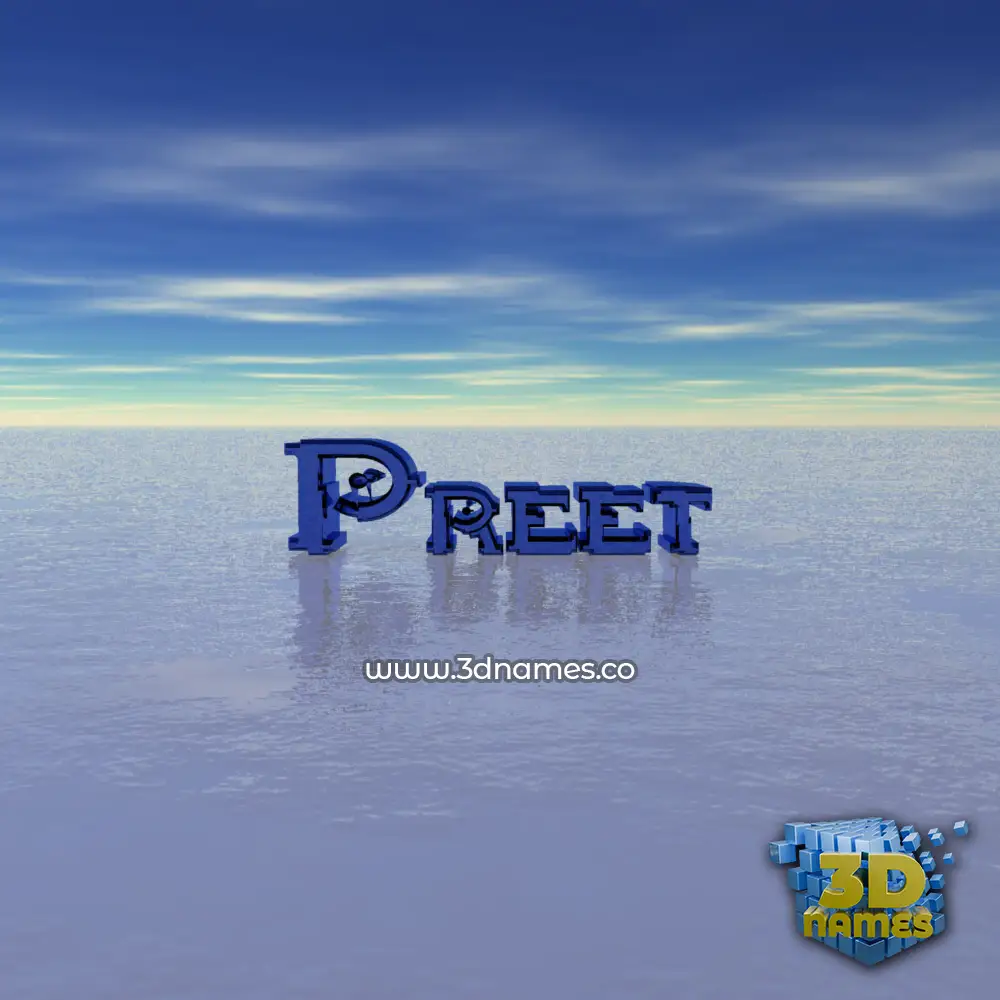 preet in Horizon style - 3D name wallpaper
