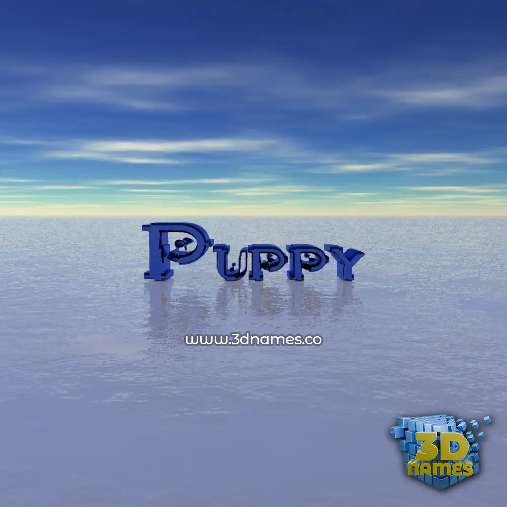 puppy in Horizon style - 3D name wallpaper