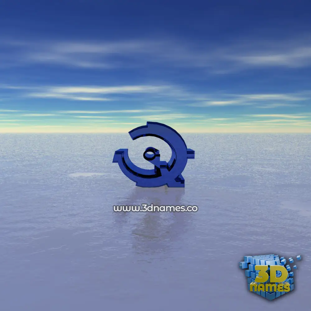 q in Horizon style - 3D name wallpaper