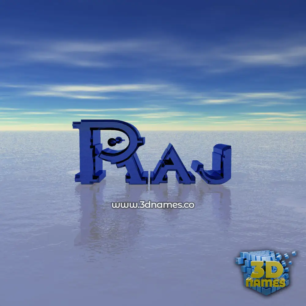 raj in Horizon style - 3D name wallpaper