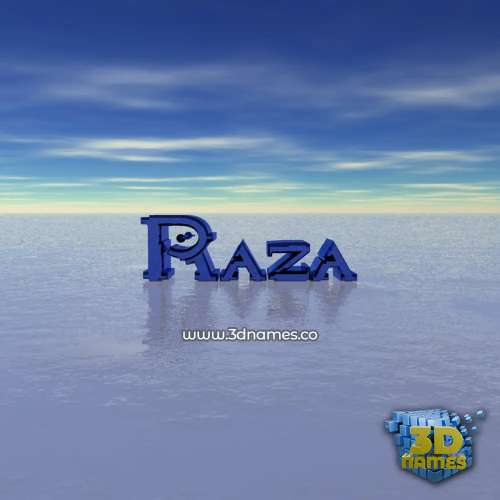 raza in Horizon style - 3D name wallpaper
