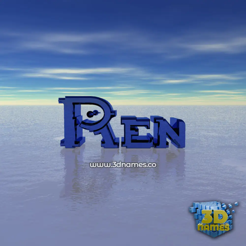 ren in Horizon style - 3D name wallpaper