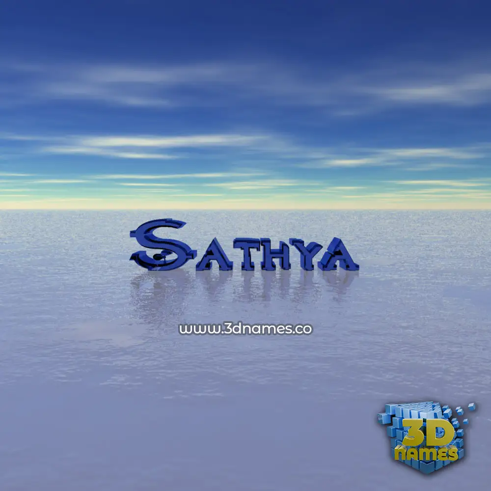 sathya in Horizon style - 3D name wallpaper