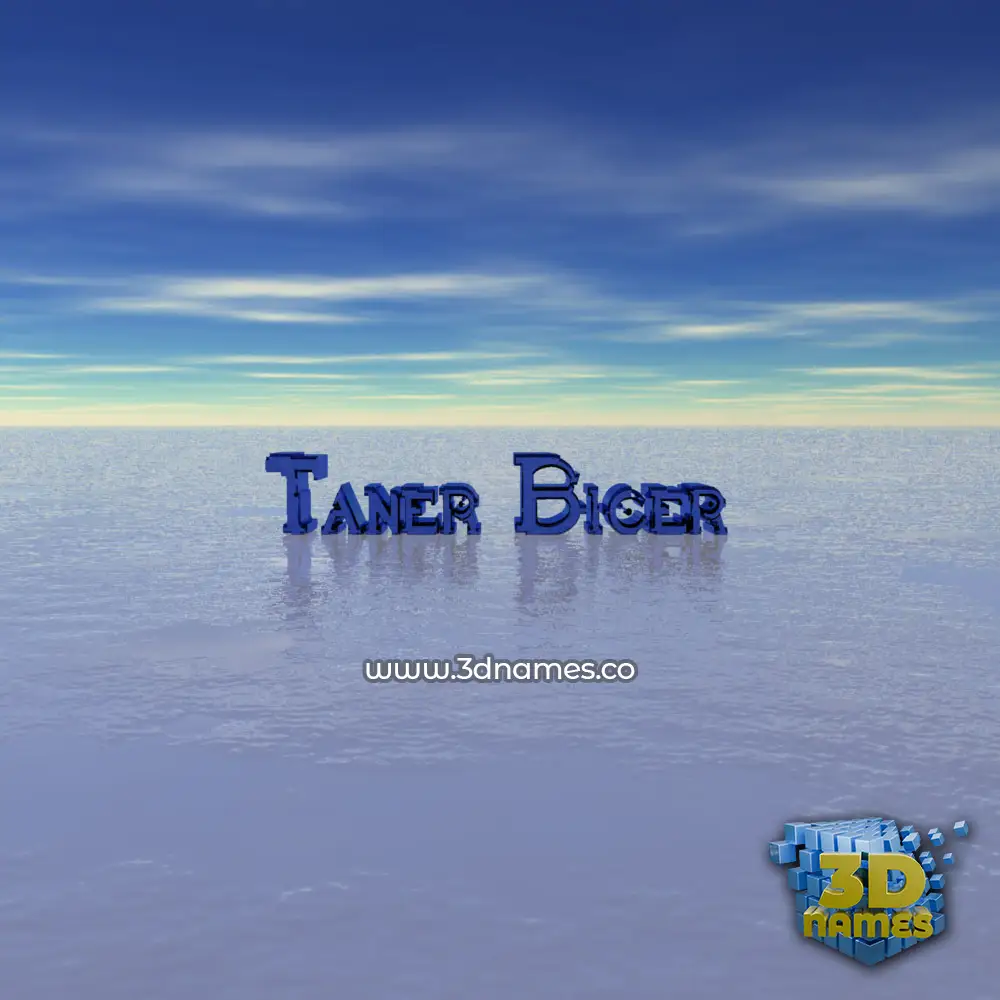 taner bicer in Horizon style - 3D name wallpaper