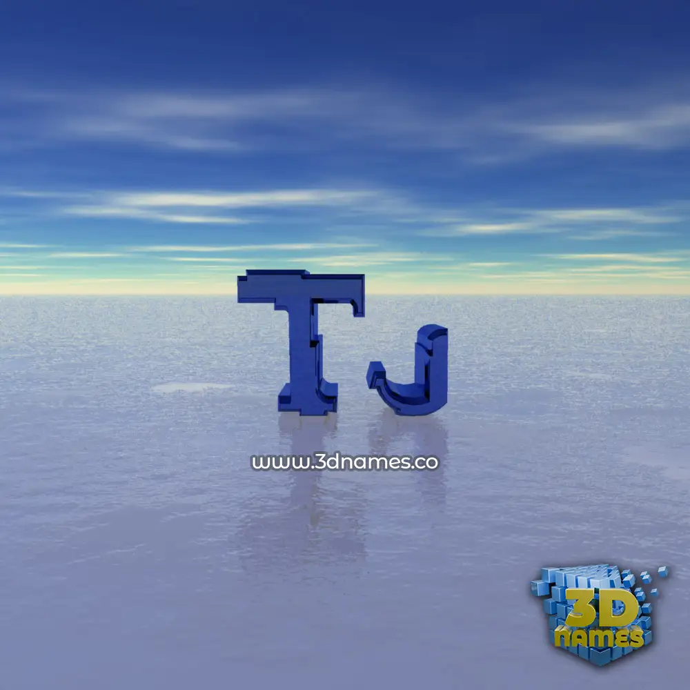 tj in Horizon style - 3D name wallpaper