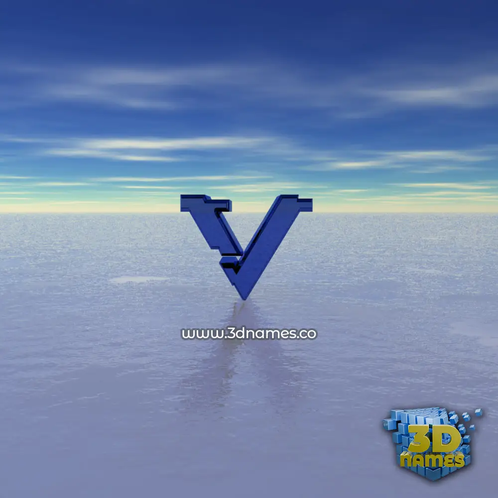 v in Horizon style - 3D name wallpaper