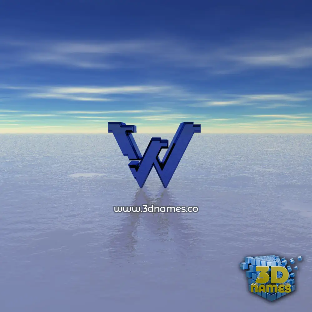 w in Horizon style - 3D name wallpaper