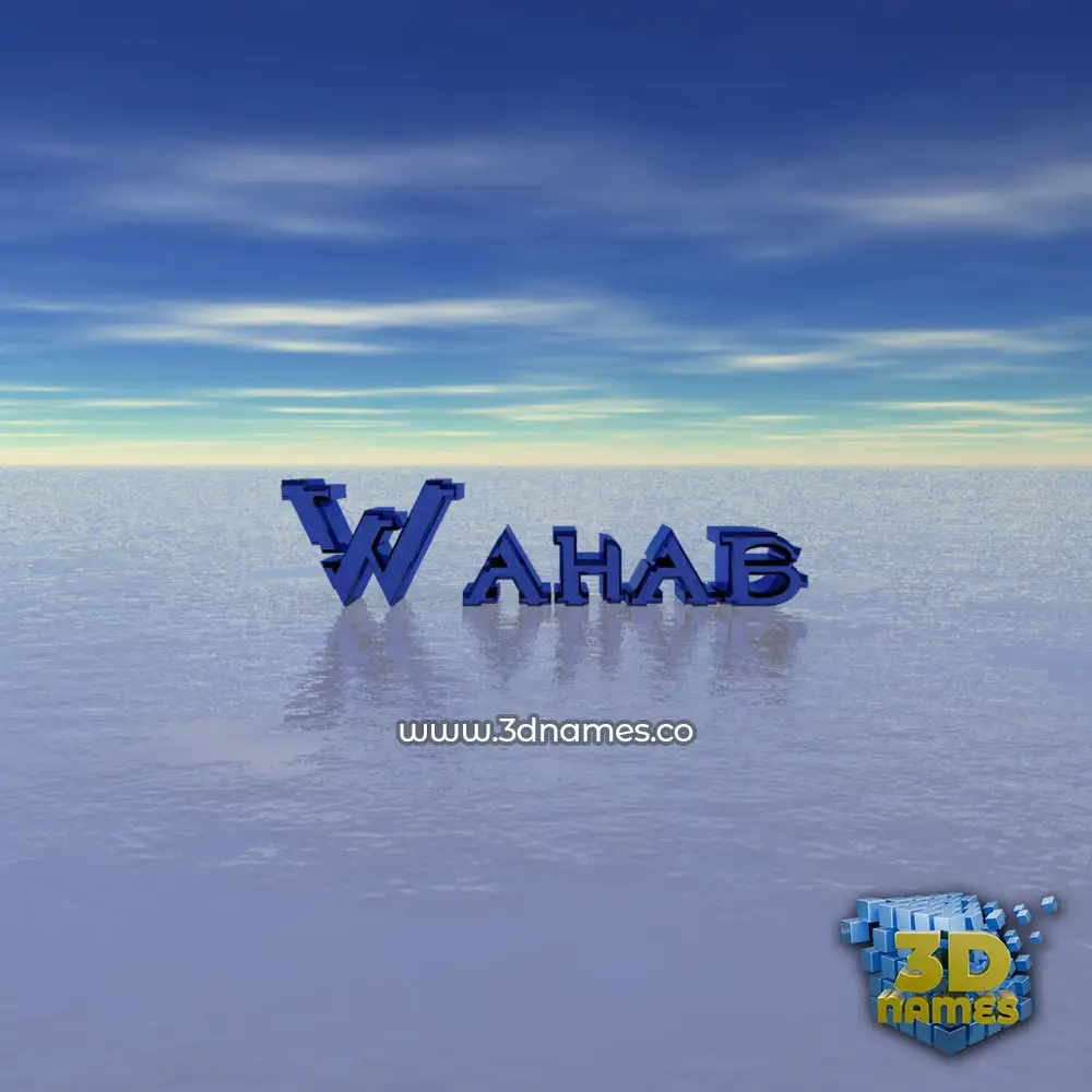 wahab in Horizon style - 3D name wallpaper